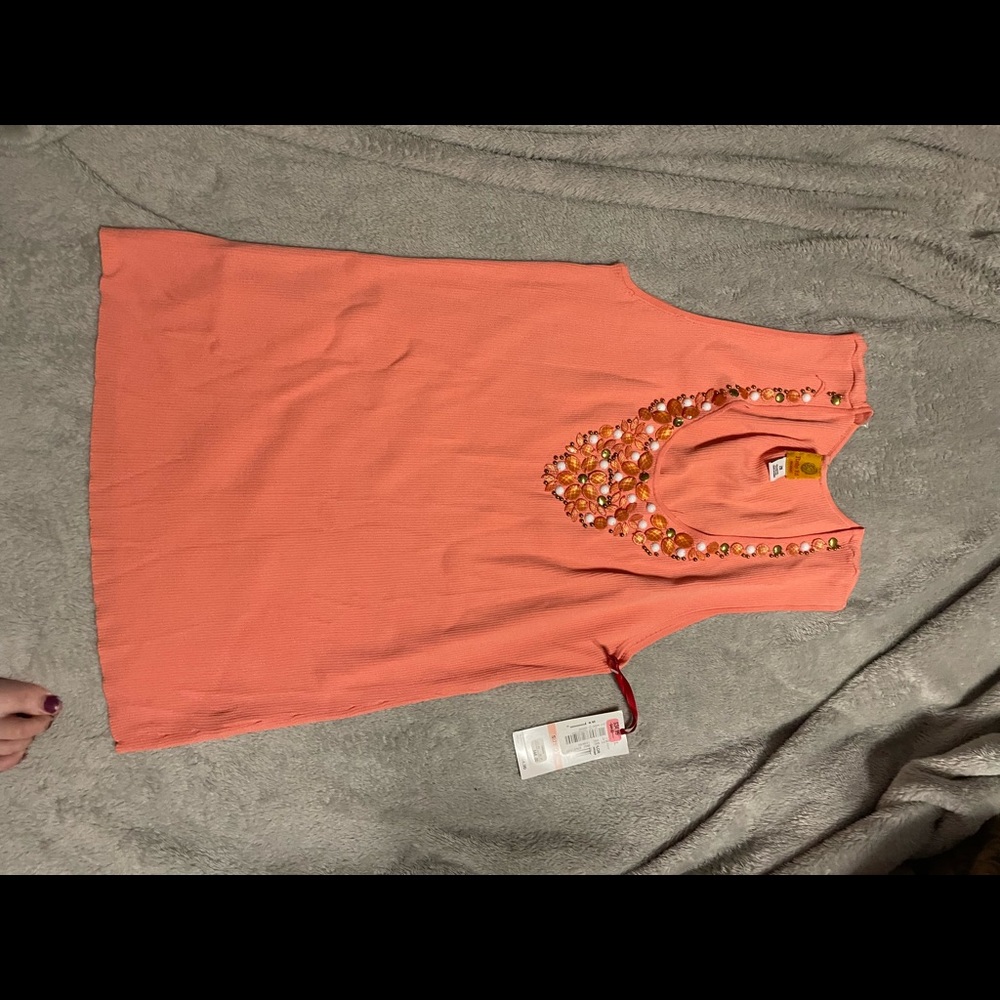 Tank peach beaded 2x very cute on